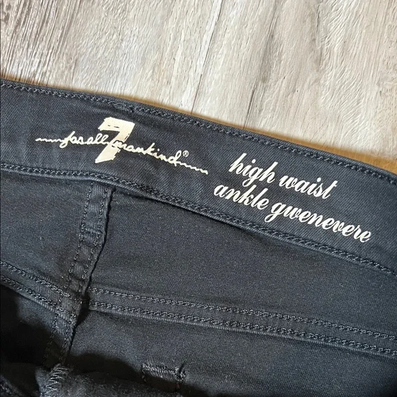 7 For All Mankind Gwenevere High Waist Ankle Jeans Designer Sz 29 Black - Picture 3 of 5